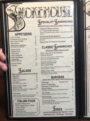 Menu photo 3 Smoke House Restaurant Perryton, TX Menu photo 3 Smoke House Restaurant Perryton, TX