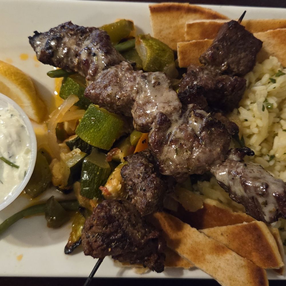 Samos Restaurant - Steak Souvlaki Platter - Greek Near Me - Baltimore, Maryland Samos Restaurant - Steak Souvlaki Platter - Greek Near Me - Baltimore, Maryland