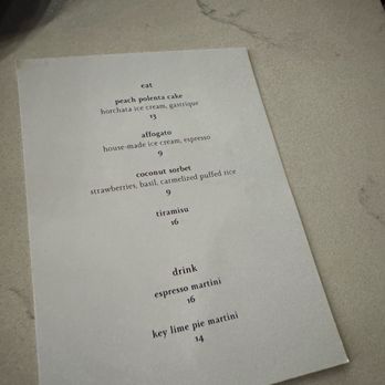 Beppe - Desert menu - New American Near Me - Royal Oak, Michigan
