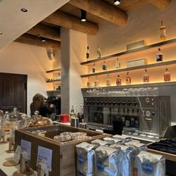 Crafted Tasting Room - Coffee bar area with breakfast foods displayed.