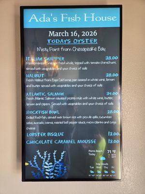 Menu photo 4 Ada’s Fish House Pismo Beach, CA