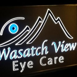 Wasatch View Eye Care - Wasatch View Eye Care sign at night.