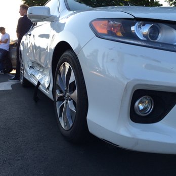 Caliber Collision - Scratched front bumper, dented door. - Body Shops Near Me - Tustin, California