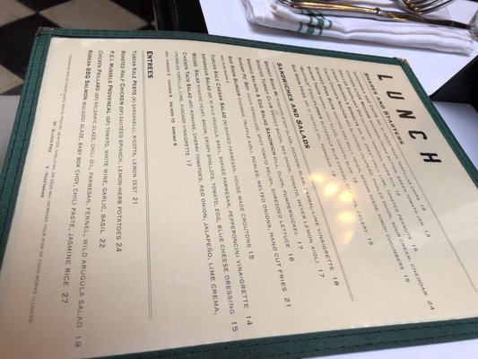 Menu photo 4 The Bar Room New York, NY Menu photo 4 The Bar Room New York, NY