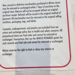 Miniso - Return,Exchange Policy