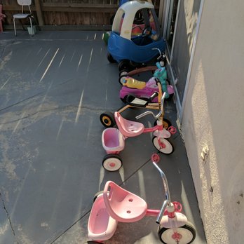 Montessori at Home - Outside, bike stand - Montessori Schools Near Me - Irvine, California