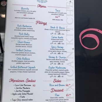 Rene’s Mexican Kitchen - Menu on side of food truck. - Mexican Near Me - Tampa, Florida