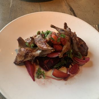 Miller Union - grilled quail, beets, spinach, vidalia, strawberry, spring onion soubise - Southern Near Me - Atlanta, Georgia Miller Union - grilled quail, beets, spinach, vidalia, strawberry, spring onion soubise - Southern Near Me - Atlanta, Georgia