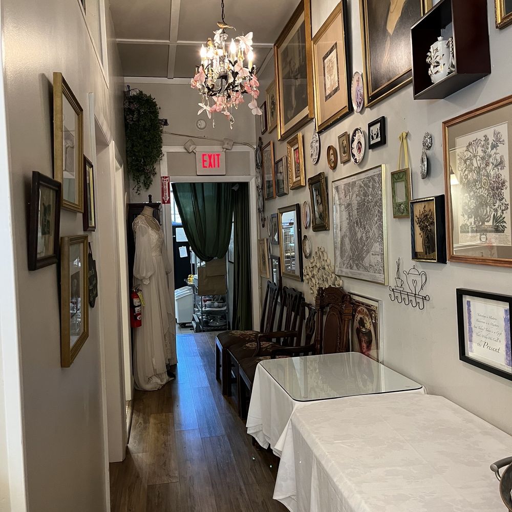 Florrie Kaye's Tearoom - Lovely path to the restroom - British Near Me - Brewster, New York Florrie Kaye's Tearoom - Lovely path to the restroom - British Near Me - Brewster, New York