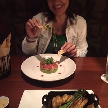 Seasons 52 - Neda eating tuna tartar! - New American Near Me - Costa Mesa, California Seasons 52 - Neda eating tuna tartar! - New American Near Me - Costa Mesa, California