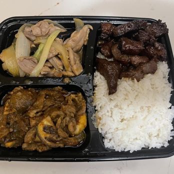 Khao Kang - Combo 3 Set /Jasmine Rice   Garlic Black Pork Bamboo Shoot Chicken  Herbal Spicy Pork - Thai Near Me - Elmhurst, New York
