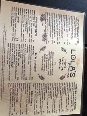 Menu photo 1 Lola's At The Cove La Quinta, CA Menu photo 1 Lola's At The Cove La Quinta, CA