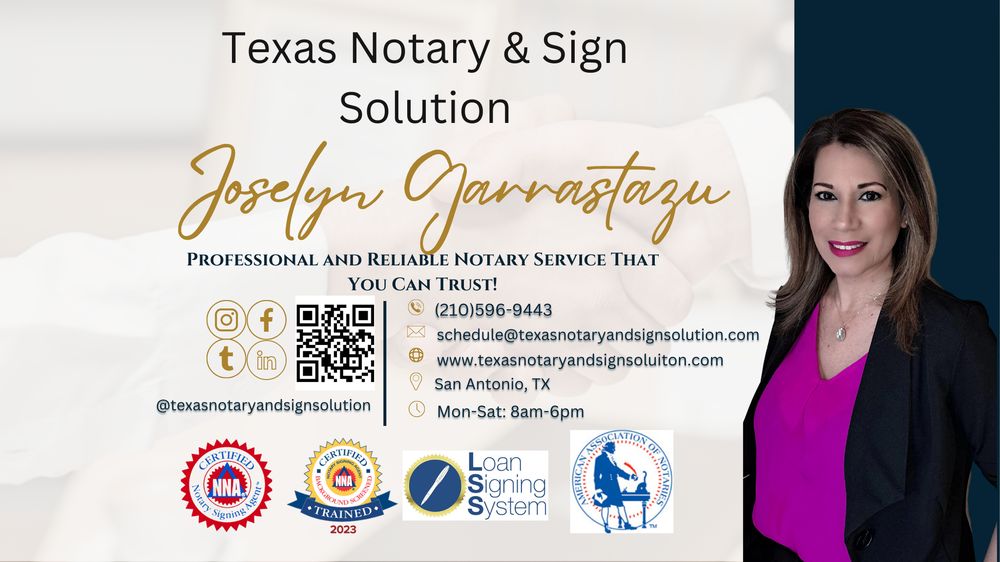 TEXAS NOTARY AND SIGN SOLUTION Request a Quote San Antonio, Texas