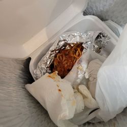 Pizza Plus of Dandridge - baked spaghetti w/ meatballs in garbage