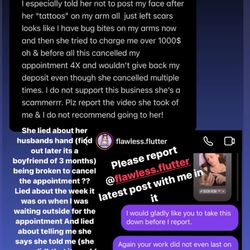 Flawless Flutter - Her posting me after I directly told her that I didn't consent to be posted.