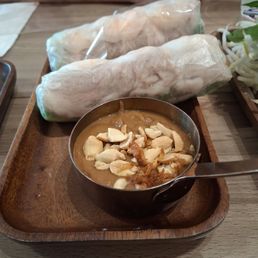 Pork and Shrimp Rolls with Peanut Dipping Sauce