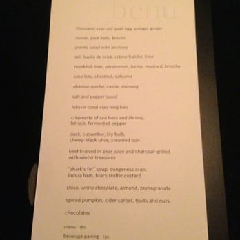Benu - Menu - Asian Fusion Near Me - San Francisco, California Benu - Menu - Asian Fusion Near Me - San Francisco, California