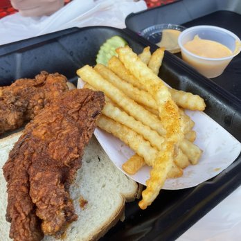 Dave's Hot Chicken - Dave's #1 2 Tenders w/ Fries - Chicken Shop Near Me - Newton, Massachusetts Dave's Hot Chicken - Dave's #1 2 Tenders w/ Fries - Chicken Shop Near Me - Newton, Massachusetts