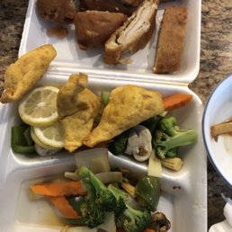 Lemon chicken & soggy crab rangoon. Lemon chicken & soggy crab rangoon.