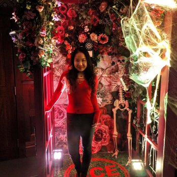 AceBounce - Phone booth by the entrance decorated for Halloween - Cocktail Bars Near Me - Chicago, Illinois