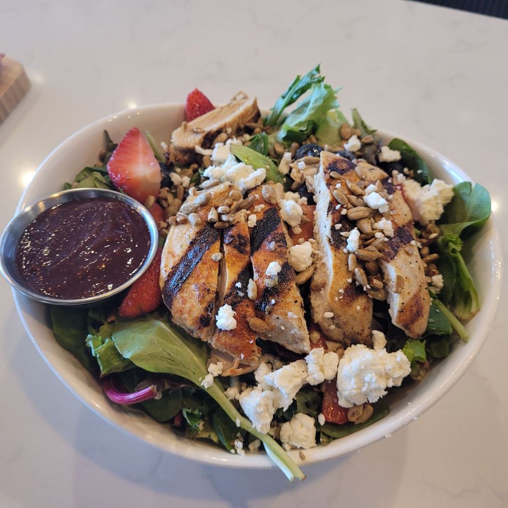 Spectators Bar & Grill - Superfood salad with grilled chicken and light fig dressing - Sports Bars Near Me - Sugar Land, Texas Spectators Bar & Grill - Superfood salad with grilled chicken and light fig dressing - Sports Bars Near Me - Sugar Land, Texas