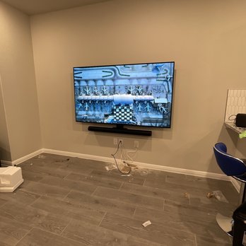 Apex Home Improvement Solutions - Mounted 77" LG OLED with a Sonos Arc. Mounts by Sanus. - TV Mounting Near Me Apex Home Improvement Solutions - Mounted 77" LG OLED with a Sonos Arc. Mounts by Sanus. - TV Mounting Near Me