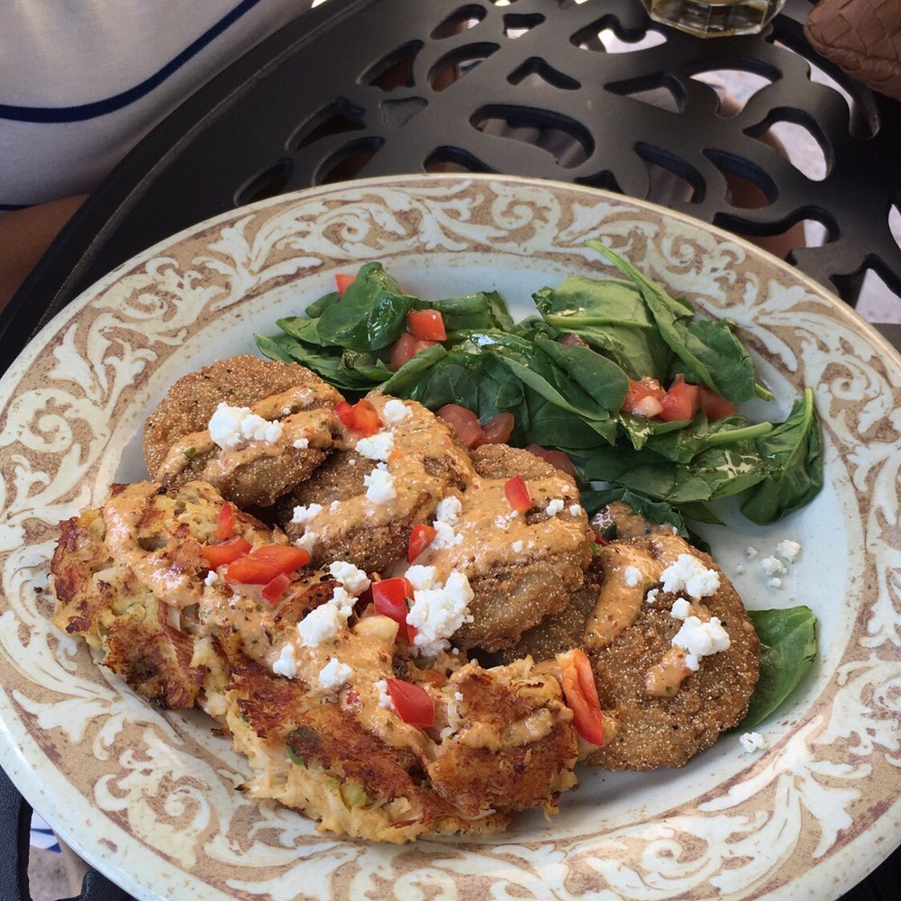 Another Broken Egg Cafe - Crab cakes and fried green tomatoes both were delicious!!!! - Breakfast & Brunch Near Me - Shenandoah, Texas Another Broken Egg Cafe - Crab cakes and fried green tomatoes both were delicious!!!! - Breakfast & Brunch Near Me - Shenandoah, Texas