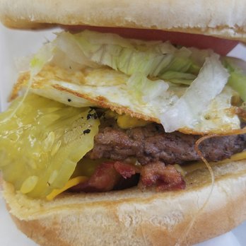 Bailey's Restaurant - Bacon cheeseburger. They let me add a fried egg, even though I didn't see it listed as a menu option. - American Near Me - Spring, Texas Bailey's Restaurant - Bacon cheeseburger. They let me add a fried egg, even though I didn't see it listed as a menu option. - American Near Me - Spring, Texas