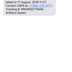 US Post Office - Text message alert that I received from the USPS