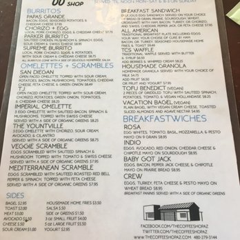The Coffee Shop - Breakfast menu - Coffee & Tea Near Me - Gilbert, Arizona The Coffee Shop - Breakfast menu - Coffee & Tea Near Me - Gilbert, Arizona