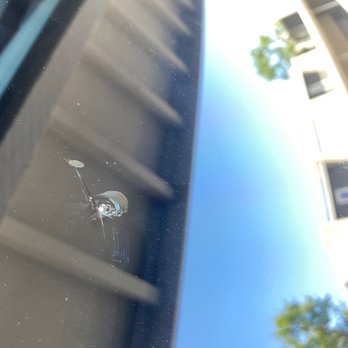 Glass First Aid - Before: Quarter sized chip, and cracking. - Windshield Installation & Repair Near Me