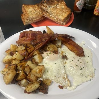 Deb's Bristol Diner - 2 eggs & meat combo with homemade wheat toast - Diners Near Me - Bristol, Maine