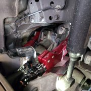 Photo of EVFixMe - Costa Mesa, CA, United States. Installation of N2itive SX-1 and TSX-1 adjustable camber and toe arms for Tesla S/X!