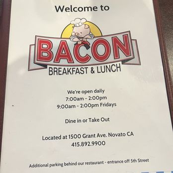 Bacon - Breakfast & Brunch Near Me - Novato, California Bacon - Breakfast & Brunch Near Me - Novato, California