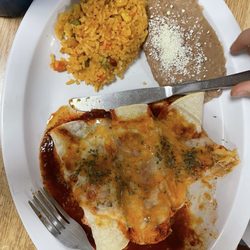 Right Pizza - Chicken enchiladas. She loved them.