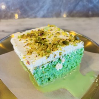 Sana'a Cafe - Pistachio milkcake - Coffee & Tea Near Me - Elk Grove, California Sana'a Cafe - Pistachio milkcake - Coffee & Tea Near Me - Elk Grove, California