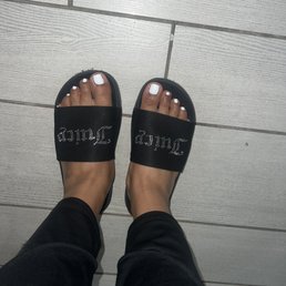 Pedicure with plain white gel polish - $80
