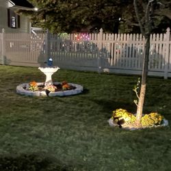 Grass cut and light installation