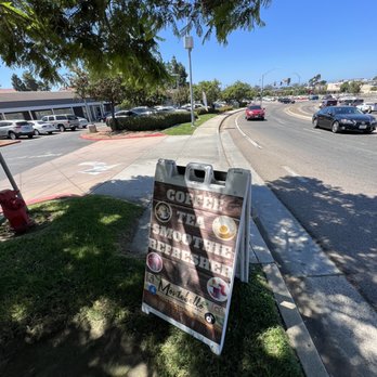 Montebello Cafe - a sign on the side of the road - Coffee & Tea Near Me - San Diego, California