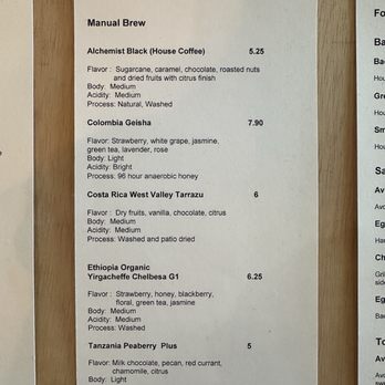 Alchemist Coffee Project - Menu - Coffee & Tea Near Me - Los Angeles, California