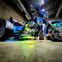 RSL Automotive Creations - Custom lights on a Harley
