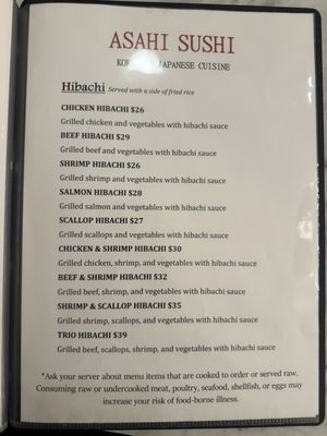 Menu photo 1 Asahi Sushi Shelby Township, MI