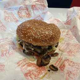 Delicious mushroom garlic burger