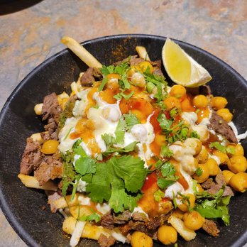 Bytes Fusion Grill - Curry fries with beef/lamb shawarma - Pakistani Near Me - Saginaw, Michigan Bytes Fusion Grill - Curry fries with beef/lamb shawarma - Pakistani Near Me - Saginaw, Michigan