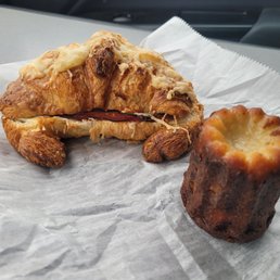 Ham & Cheese Croissant and a Canelé Ham & Cheese Croissant and a Canelé
