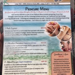 Pedicure Menu