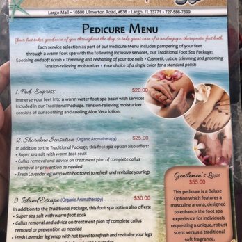 TNL Nails & Spa - Pedicure Menu - Nail Salons Near Me - Largo, Florida