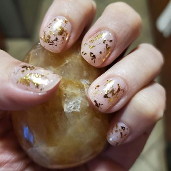 Dylan Blue Nail Spa - Costa Mesa - Daisy did an amazing job with my nails. This is clear dip, with a natural pink gel over and gold flakes. Exactly what I wanted - Nail Salons Near Me - Costa Mesa, California Dylan Blue Nail Spa - Costa Mesa - Daisy did an amazing job with my nails. This is clear dip, with a natural pink gel over and gold flakes. Exactly what I wanted - Nail Salons Near Me - Costa Mesa, California
