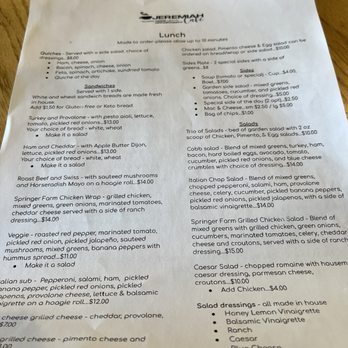 Jeremiah Cafe - Menu - Sandwiches Near Me - Johnson City, Tennessee