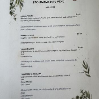 Pachamama Peruvian restaurant - Menu 5.29.24 - Peruvian Near Me - Sycamore, Illinois Pachamama Peruvian restaurant - Menu 5.29.24 - Peruvian Near Me - Sycamore, Illinois